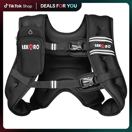 LEKARO Weighted Vest (6–30lb) | Adjustable Fitness Training Vest