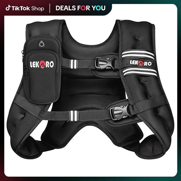 LEKARO Weighted Vest (6–30lb) | Adjustable Fitness Training Vest