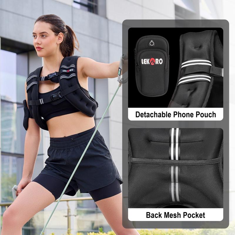 LEKARO Weighted Vest (6–30lb) | Adjustable Fitness Training Vest